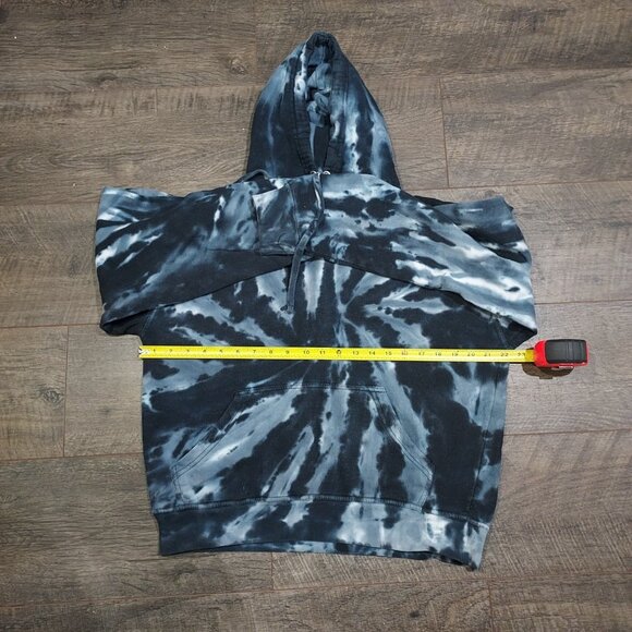 Tie Dye Jon Lauren Hoodie Sweatshirt Pullover Gray White Black Kangaroo Pocket M - Picture 11 of 16